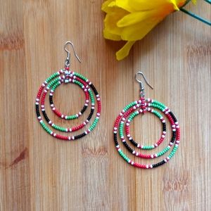 1PR Beautiful African Maasai Hoop Earrings Set